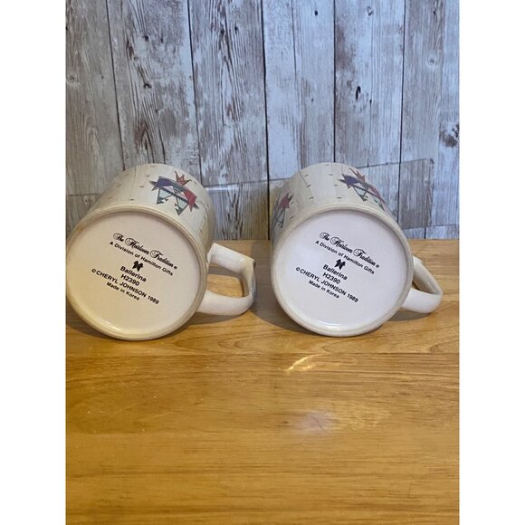 Pair Of Christmas Hamilton Gifts Mugs Cheryl Johnson 1989 Ballerina H2390 Purple - Picture 6 of 8